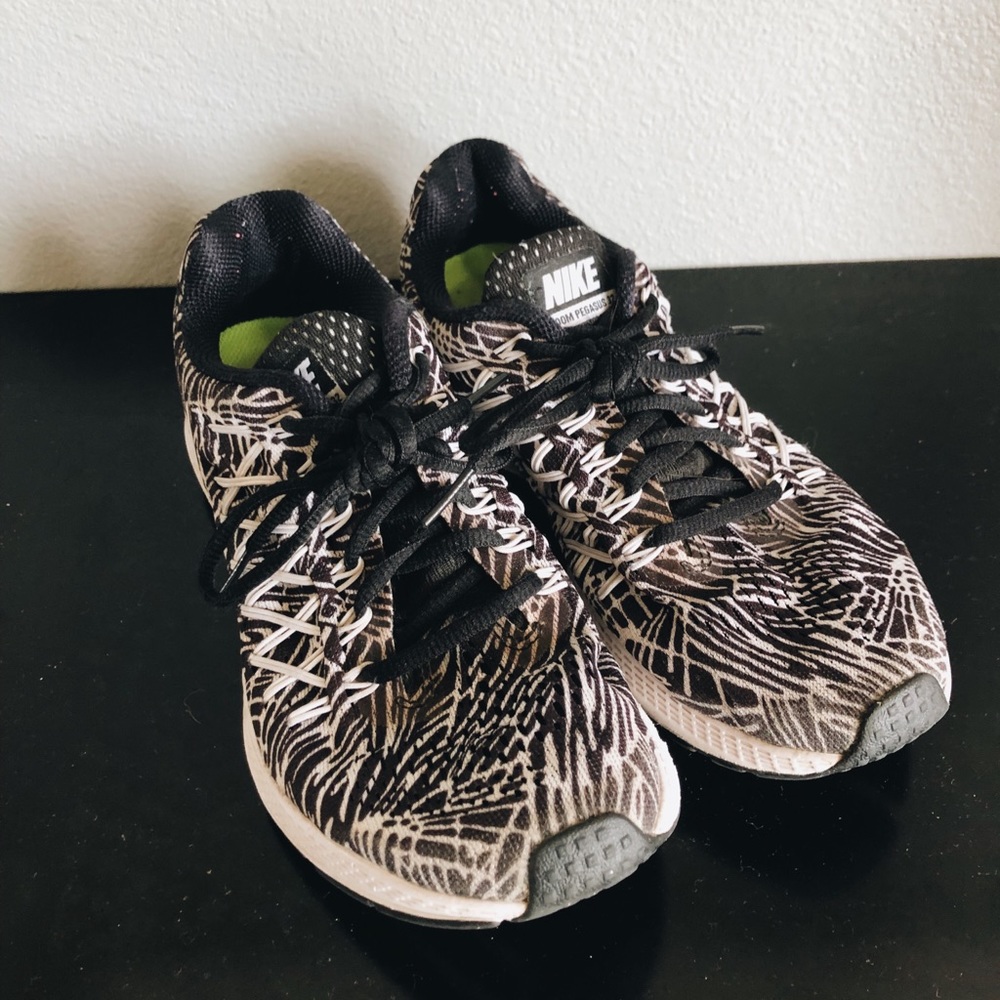 Black and White Nike Running Shoes